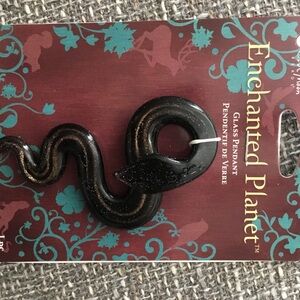 Black Glass Snake Pendant for Reptile Decor